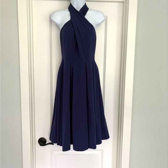 NWOT Halston Heritage Fit & Flare Halter Cocktail Dress size 4 - Picture 3 of 8